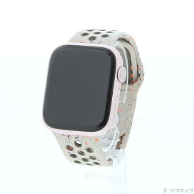 【中古】Apple(アップル) Apple Watch Series 9 GPS 45mm ピンクアルミニウムケース デザートストーンNikeスポーツバンド 【258-ud】