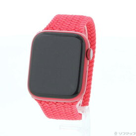 【中古】Apple(アップル) Apple Watch Series 7 GPS 45mm (PRODUCT)REDアルミニウムケース レッドブレイデッドソロループ 【269-ud】