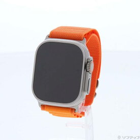 【中古】Apple(アップル) Apple Watch Ultra GPS + Cellular 49mm チタニウムケース オレンジアルパインループ 【349-ud】