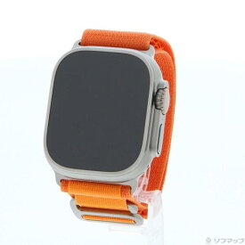 【中古】Apple(アップル) 〔展示品〕 Apple Watch Ultra GPS + Cellular 49mm チタニウムケース オレンジアルパインループ 【297-ud】