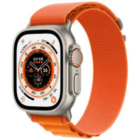 【中古】Apple(アップル) Apple Watch Ultra GPS + Cellular 49mm チタニウムケース オレンジアルパインループ 【258-ud】