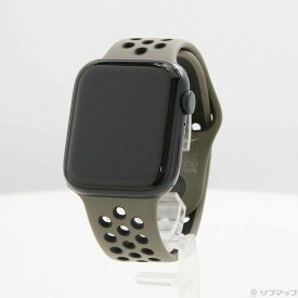 【中古】Apple(アップル) Apple Watch SE 第2世代 GPS 44mm ミッドナイトアルミニウムケース オリーブグレー／ブラックNikeスポーツバンド 【297-ud】