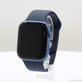 【中古】Apple(アップル) Apple Watch Series 7 GPS 45mm ブルーアルミニウムケース アビスブルースポーツバンド 【198-ud】