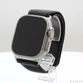 【中古】Apple(アップル) Apple Watch Ultra GPS + Cellular 49mm チタニウムケース ブラック／グレイトレイルループ 【258-ud】