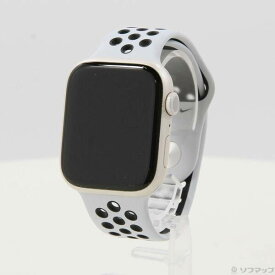 【中古】Apple(アップル) Apple Watch Series 7 Nike GPS 45mm スターライトアルミニウムケース ピュアプラチナム／ブラックNikeスポーツバンド 【269-ud】