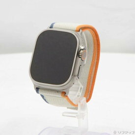【中古】Apple(アップル) Apple Watch Ultra 2 GPS + Cellular 49mm チタニウムケース オレンジ／ベージュトレイルループ 【276-ud】
