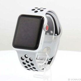 【中古】Apple(アップル) Apple Watch Series 3 Nike+ GPS + Cellular 42mm シルバーアルミニウムケース ピュアプラチナ／ブラックNikeスポーツバンド 【198-ud】