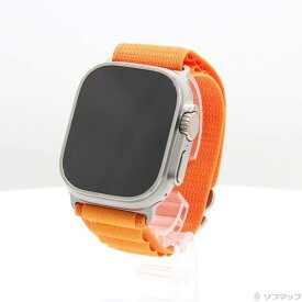 【中古】Apple(アップル) Apple Watch Ultra GPS + Cellular 49mm チタニウムケース オレンジアルパインループ 【258-ud】
