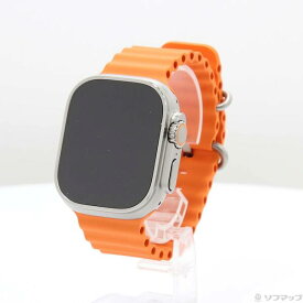 【中古】Apple(アップル) Apple Watch Ultra 2 GPS + Cellular 49mm チタニウムケース オレンジオーシャンバンド 【258-ud】