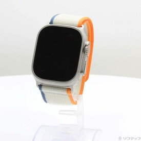 【中古】Apple(アップル) Apple Watch Ultra 2 GPS + Cellular 49mm チタニウムケース オレンジ／ベージュトレイルループ 【348-ud】