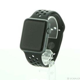【中古】Apple(アップル) Apple Watch Series 3 Nike+ GPS 42mm スペースグレイアルミニウムケース アンスラサイト／ブラックNikeスポーツバンド 【371-ud】