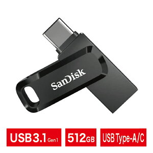 USBb512GBbSanDisk TfBXNbUSB3.1 Gen1bUSB Type-A/Type-C RlN^ځbUltra Dual Drive Gob]USBbsACOpbP[WibSDDDC3-512G-G46