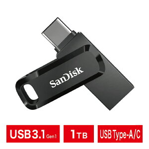 USBb1TBbSanDisk TfBXNbUSB3.1 Gen1bUSB Type-A/Type-C RlN^ځbUltra Dual Drive Gob]USBbsACOpbP[WibSDDDC3-1T00-G46