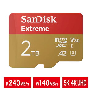 microSD�J�[�h�bmicroSDXC�b2TB�bSanDisk �T���f�B�X�N�b�Ǎ�:240MB/s ����:140MB/s�b�h���b�ω��x�b�ώ��x�b�ϗ����b�ϏՌ��b�ώ��b��X���b�ϖ��Ձb4K UHD�b�h���[���bA2�bU3�bSDSQXAV-2T00-GN6MN �y��������