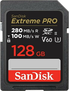 SDJ[hbSDXCb128GBbSanDisk TfBXNbR:280MB/s W:100MB/sbExtreme PRO UHS-II U3 V60 SDSDXEP-128G-GN4IN