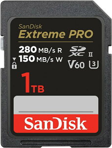SDJ[hbSDXCb1TBbSanDisk TfBXNbR:280MB/s W:150MB/sbExtreme PRO UHS-II U3 V60 6K 4K SDSDXEP-1T00-GN4IN