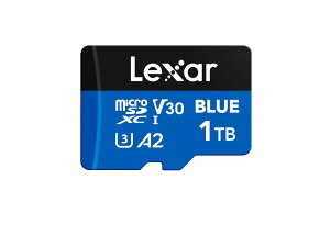 Lexar ���L�T�[ �}�C�N��SD�J�[�h 1TB microSDXC BLUE Class10 UHS-1 U3 V30 A2 R:160MB/s SD�A�_�v�^�t �C�O���e�[�� LMSBLUE001T-BNANG