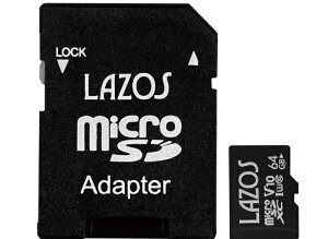 LAZOS ϋv }CN SDJ[h 64GB UHS-I L-B64MSD10-U3V10ylR|X֔z12܂Łz