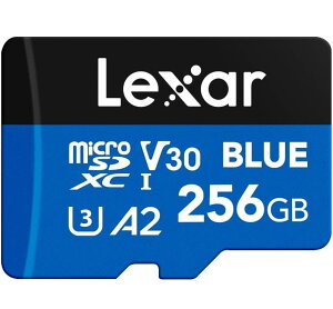Lexar ���L�T�[ �}�C�N��SD�J�[�h 256GB microSDXC BLUE Class10 UHS-1 U3 V30 A2 R:160MB/s SD�A�_�v�^�t �C�O���e�[�� LMSBLUE256G-BNANG�y�l�R�|�X�֔z������2�_�܂Łz