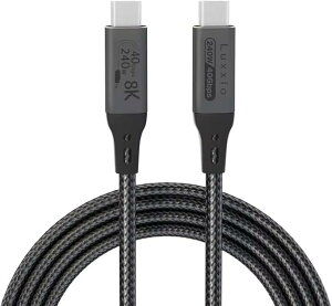 Luxxio USB4/Thunderbolt4 USB-C to CP[u 240W/40Gbps 8K60Hz E}[J[`bv Thundderbolt3݊ iC 2m LU-CCMC244020N