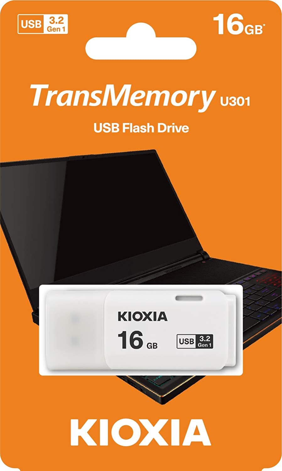 正規逆輸入品 KIOXIA 市販 キオクシア TransMemory U301 キャップ式 USB3.2 Gen1対応 ネコポス便配送制限１２枚まで 海外パッケージ LU301W016GG4 フラッシュメモリー16GB