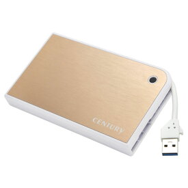 CENTURY MOBILE BOX USB3.0接続 SATA6G 2.5インチ HDD/SSDケース ゴールド＆ホワイト [CMB25U3GD6G]