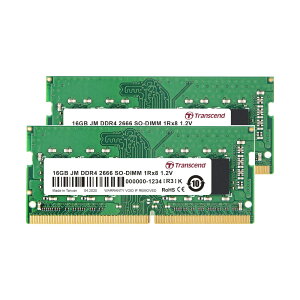 Transcend DDR4 SO-DIMM 2666MHz 32GBi16GBx2j [260-2666-16GBx2-TR]