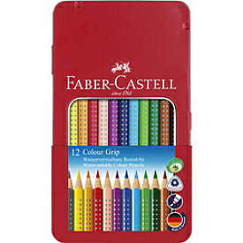 ファーバーカステル カラーグリップ水彩色鉛筆 12色セット 缶入 #112413 112413