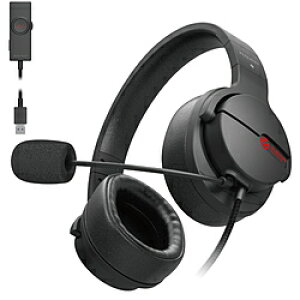 ELECOM(�G���R��) �Q�[�~���O�w�b�h�Z�b�g/�I�[�o�[�w�b�h/�o�[�`�����T���E���h�A�_�v�^�t HS-ARMA200VBK PS5�Ή� HSARMA200VBK