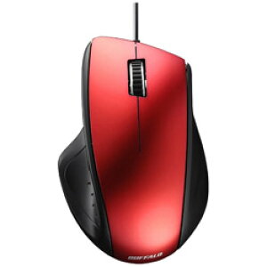 BUFFALO(�o�b�t�@���[�j BSMLU308RD�@�L�����[�U�[�}�E�X�mUSB�EMac�^Win�n�É��i5�{�^���E���b�h�j BSMLU308RD