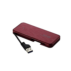 トレンド ELECOM エレコム ESD-EC0120GRDR 外付けSSD USB-A接続 ケーブル収納型 待望 ESDEC0120GRDR ポータブル型 120GB 振込不可 レッド