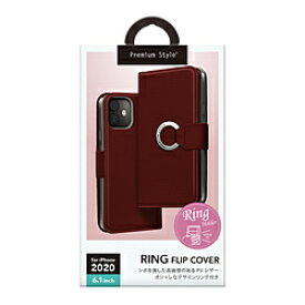 PGA iPhone 12/12 Pro 6.1インチ対応リングフリップカバー　レッド Premium Style レッド PG-20GFP06RD PG20GFP06RD
