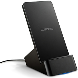 ELECOM エレコム ワイヤレス充電器 スタンドQi 注目のブランド 急速 楽天カード分割 W-QS06BK ワイヤレスのみ WQS06BK ブラック 2枚コイル