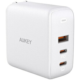 AUKEY AUKEY（オーキー） USB充電器 Omnia Mix3 90W ［USB-A 1ポート/USB-C 2ポート］ ホワイト PA-B6S-WT ［3ポート /USB Power Delivery対応 /GaN(窒化ガリウム) 採用］ PAB6SWT
