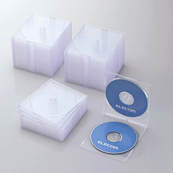 ELECOM(エレコム) CD／DVD／Blu-ray対応収納スリムケース （2枚収納×50セット・クリア） CCD-JSCSW50CR CCDJSCSW50CR