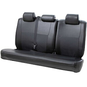 BONFORM 4041-64BK シートカバー レザーマッチ 軽/普通車用 リア用フリー6:4分割 抗菌防臭 枕カバー3個付 伸縮レザー生地 カラー:ブラック ブラック 4041-64BK 404164BK