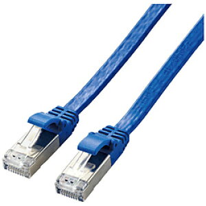 ELECOM(�G���R��) LD-TWSF/BU3 LAN�P�[�u�� Cat7 ���� �t���b�g 3m 10�M�K�r�b�g RoHS�w�ߏ��� �u���[ �u���[ �m3m /�J�e�S���[7 /�t���b�g�n LDTWSFBU3