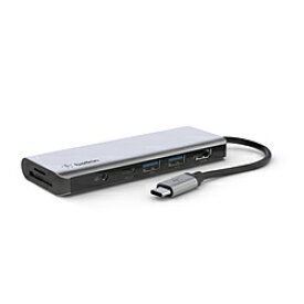 BELKIN ［USB-C オス→メス カードスロットx2 / HDMI /φ3.5mm / USB-Ax2 / USB-C］ USB PD対応 100W ドッキングステーション AVC009btSGY ［USB Power Delivery対応］ AVC009BTSGY