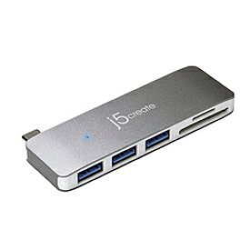 J5 JCD348　［USB-C オス→メス SDカードスロット /micro SDカードスロット /USB-Ax3］　Ultra Drive Mini Dock 5-in-1 JCD348