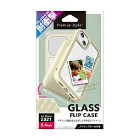 PGA iPhone 13 mini対応 5.4inch ガラスフリップケース Premium Style キルティング調アイボリー PG-21JGF04IV PG21JGF04IV