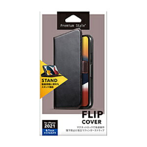 PGA iPhone 13 Pro �Ή� 6.1inch 3�� �t���b�v�J�o�[ �u���b�N Premium Style PG-21NFP02BK PG21NFP02BK �y852�z