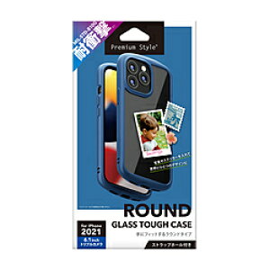 PGA iPhone 13 Pro �Ή� 6.1inch 3�� �K���X�^�t�P�[�X ���E���h�^�C�v Premium Style �l�C�r�[ PG-21NGT04NV PG21NGT04NV �y864�z