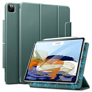 ESR 11インチ iPad Pro(第4/3/2世代)用 Rebound マグネットスリムケース Pencil収納 折りたたみ式 フォレストグリーン REBOUNDMAGNETICCASE