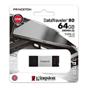 Kingston USB DataTraveler 80(Chrome/Mac/Windows) KF-U2M64-7I m64GB /USB TypeC /USB3.2 /Lbvn KFU2M647I y864z