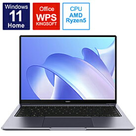 HUAWEI(ファーウェイ) ノートパソコン MateBook 14 AMD スペースグレー KLVLWUHR5CNCWCUA ［14.0型 /Windows11 Home /AMD Ryzen 5 /メモリ：16GB /SSD：512GB /WPS Office /日本語版キーボード /2022年5月モデル］ KLVLWUHR5CNCWCUA