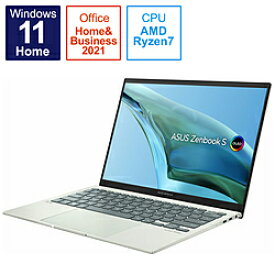 ASUS(エイスース) ノートパソコン Zenbook S 13 OLED アクアセラドン UM5302TA-LX444WS ［13.3型 /Windows11 Home /AMD Ryzen 7 /メモリ：16GB /SSD：1TB /Office HomeandBusiness /日本語版キーボード /2022年8月モデル］ UM5302TALX444WS