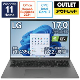 LG(エルジー) ノートパソコン gram オブシディアンブラック 17Z90Q-KD78J1 [17.0型 /Windows11 Home /intel Core i7 /メモリ：32GB /SSD：1TB /Office HomeandBusiness /2022年夏モデル]【外箱不良品】 17Z90QKD78J1 [振込不可]