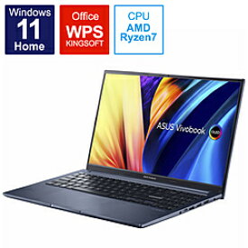 ASUS(エイスース) ノートパソコン Vivobook 15X OLED(有機EL) クワイエットブルー M1503QA-L1R7165WBY ［15.6型 /Windows11 Home /AMD Ryzen 7 /メモリ：16GB /SSD：512GB /WPS Office /日本語版キーボード /2022年10月モデル］ M1503QAL1R7165WBY