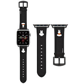 グルマンディーズ Apple Watch 41/40/38mm 対応 レザーバンド ミッフィー おばけごっこ MF-306BK MF306BK