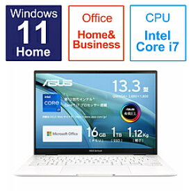 ASUS(エイスース) ノートパソコン Zenbook S Flip 13 OLED リファインドホワイト UP5302ZA-LX206WS [13.3型 /Windows11 Home /intel Core i7 /メモリ：16GB /SSD：1TB /Office HomeandBusiness /2023年01月モデル] UP5302ZALX206WS [振込不可]